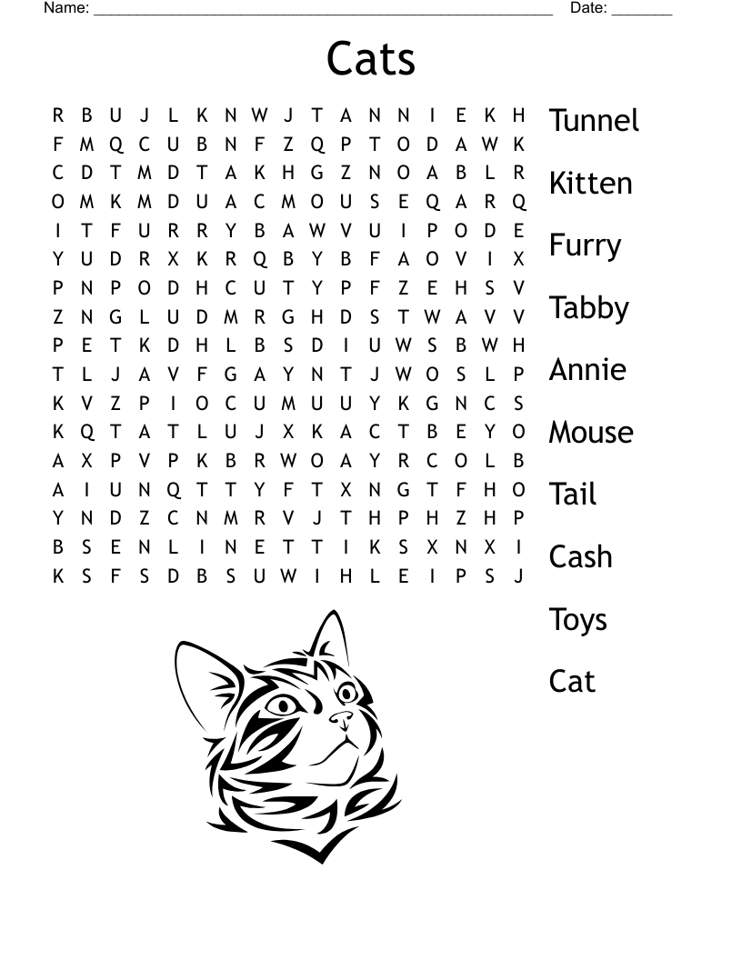 Cats Word Search