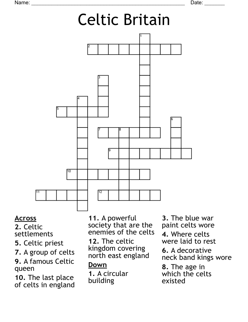 Celtic Britain Crossword