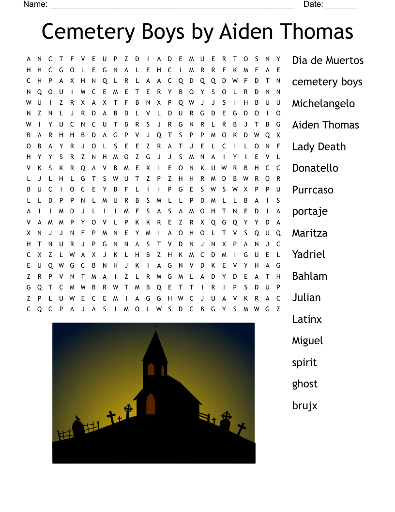 Cemetery Boys by Aiden Thomas Word Search