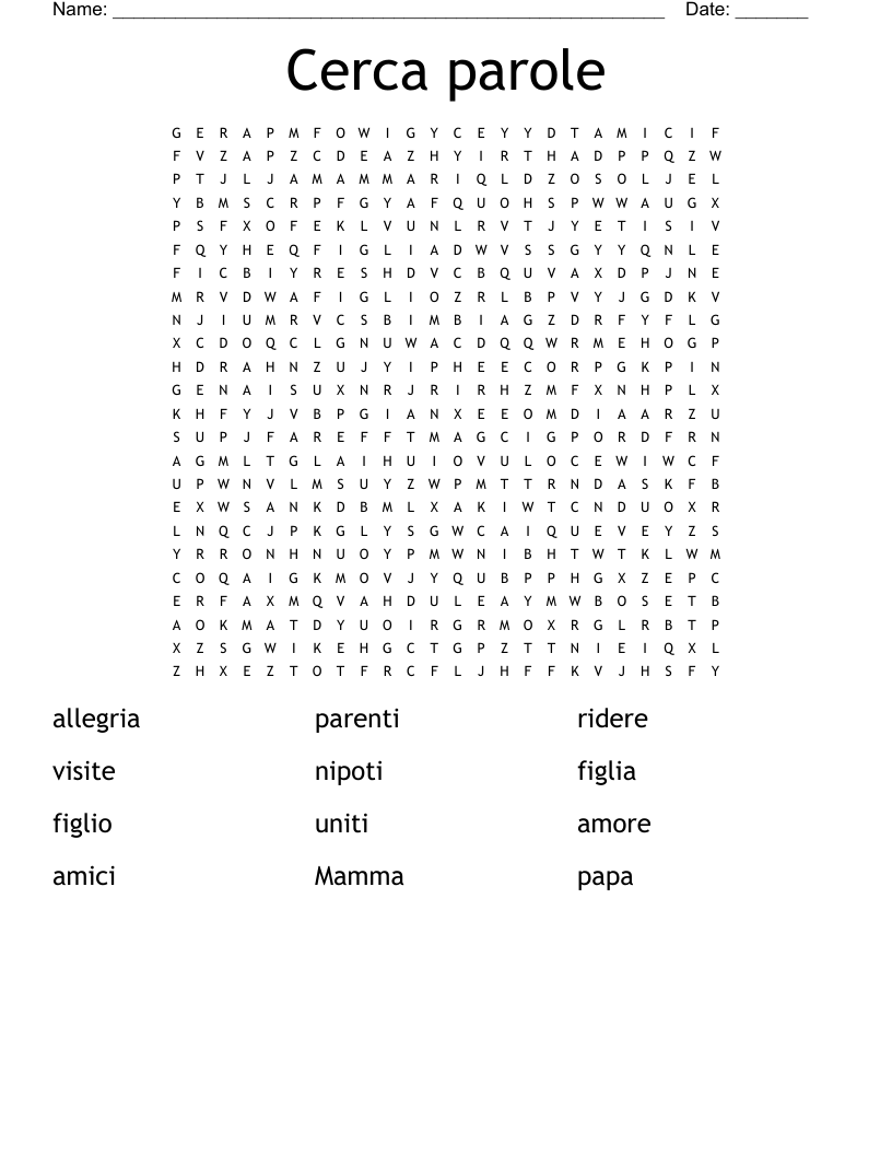 Cerca parole Word Search
