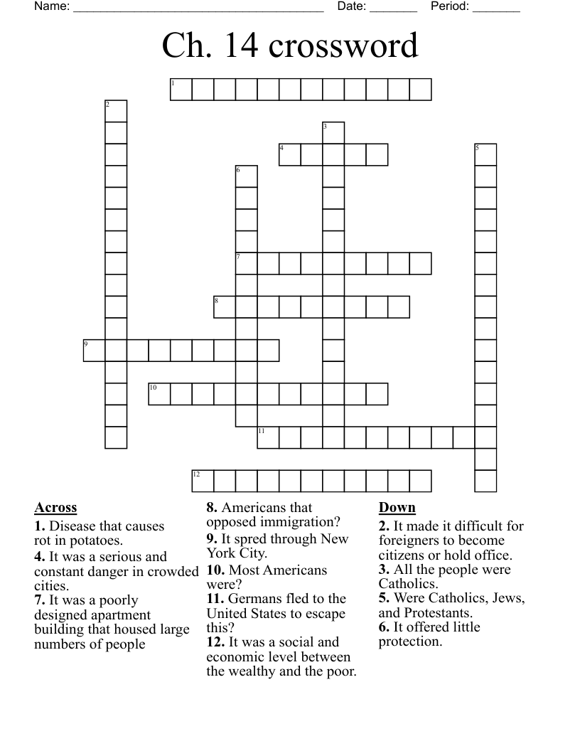 Ch. 14 crossword 