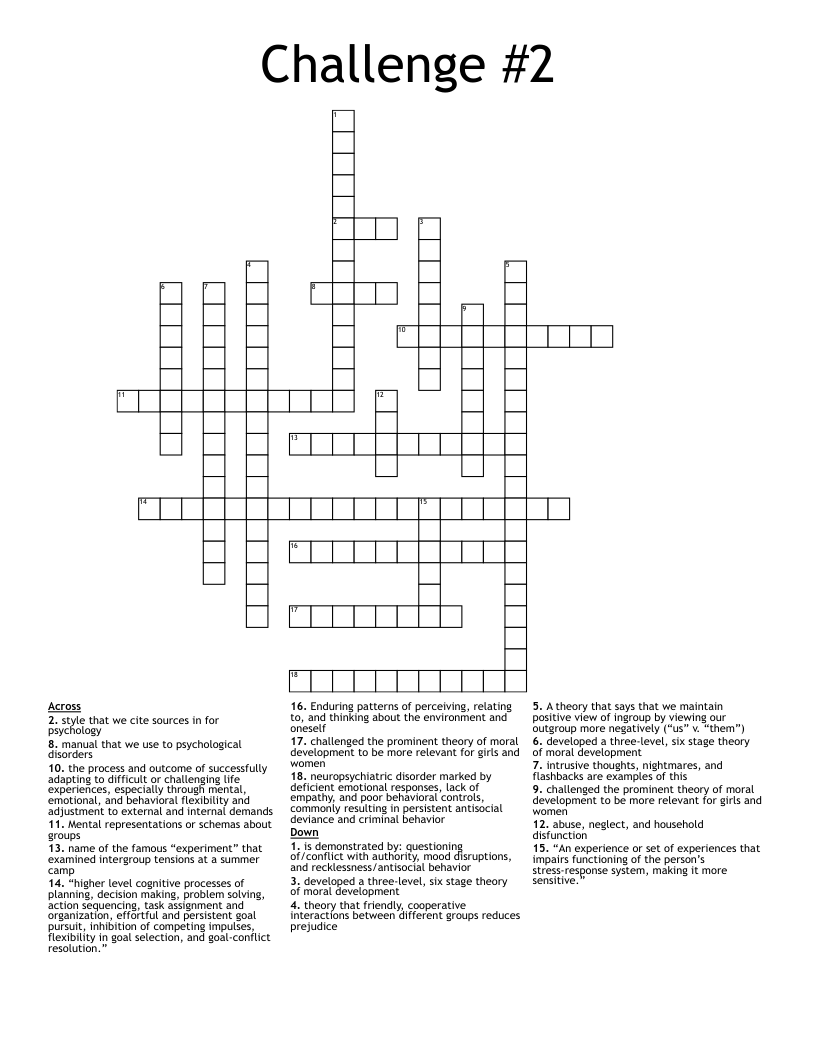 Challenge #2 Crossword