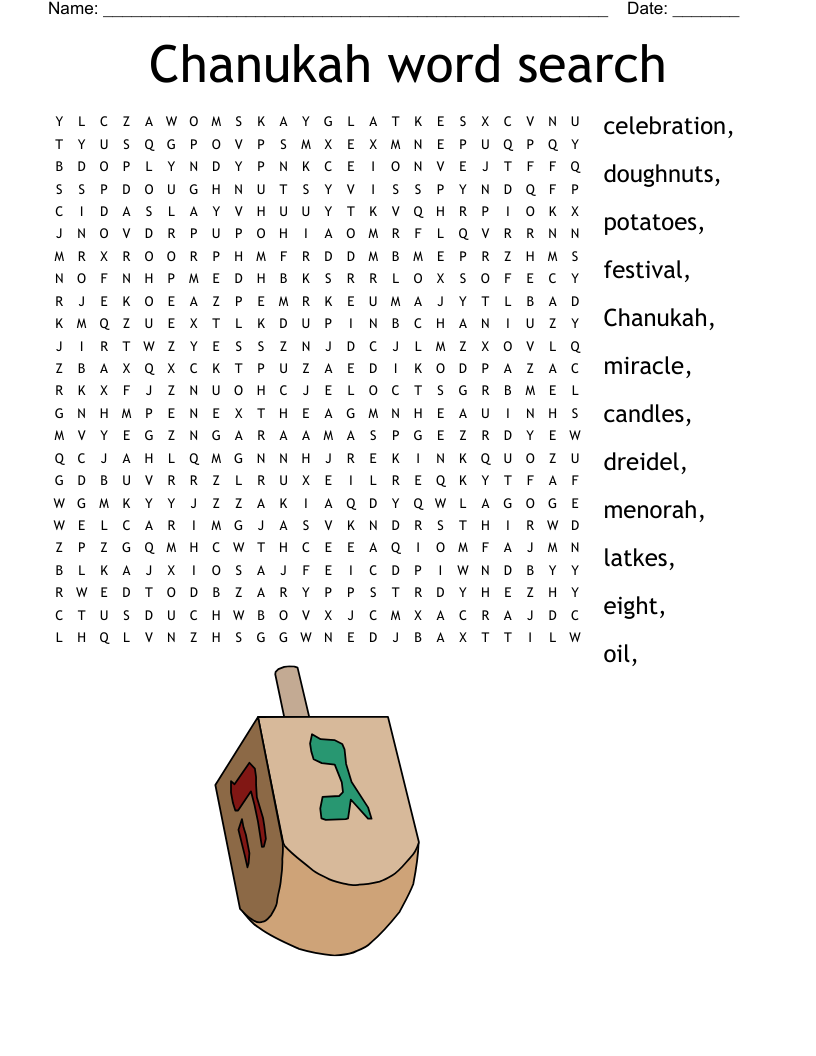 Chanukah word search