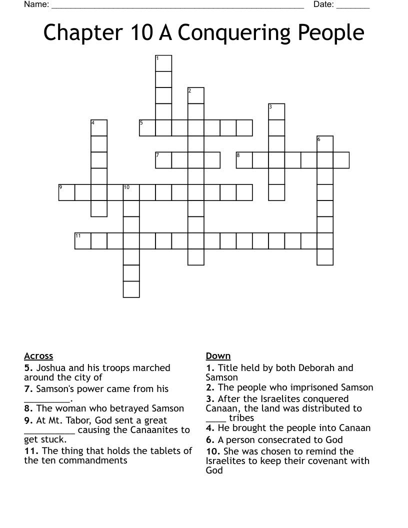Chapter 10 A Conquering People Crossword