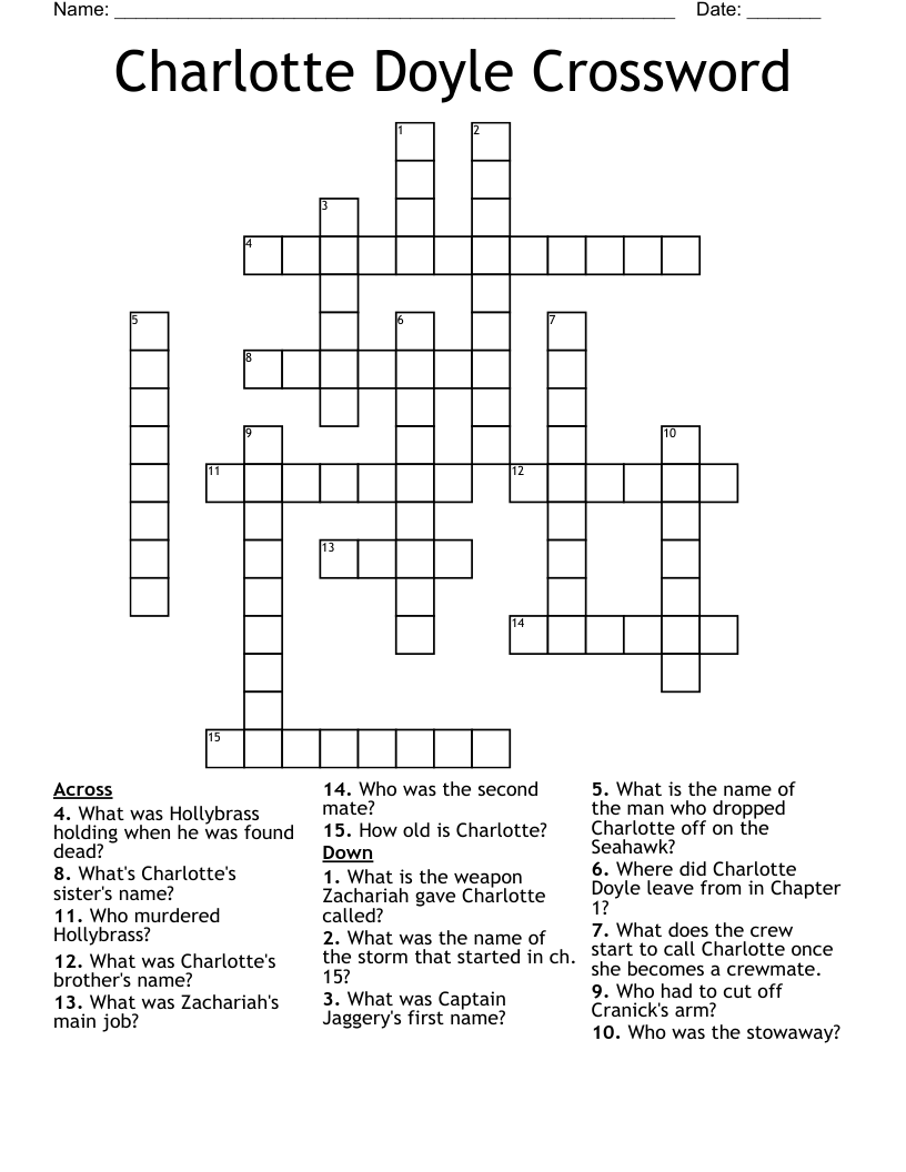 Charlotte Doyle Crossword