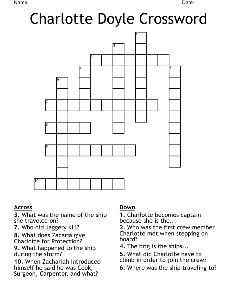 Charlotte Doyle Crossword 