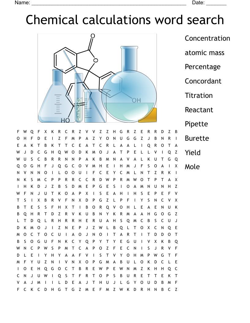 Chemical calculations word search