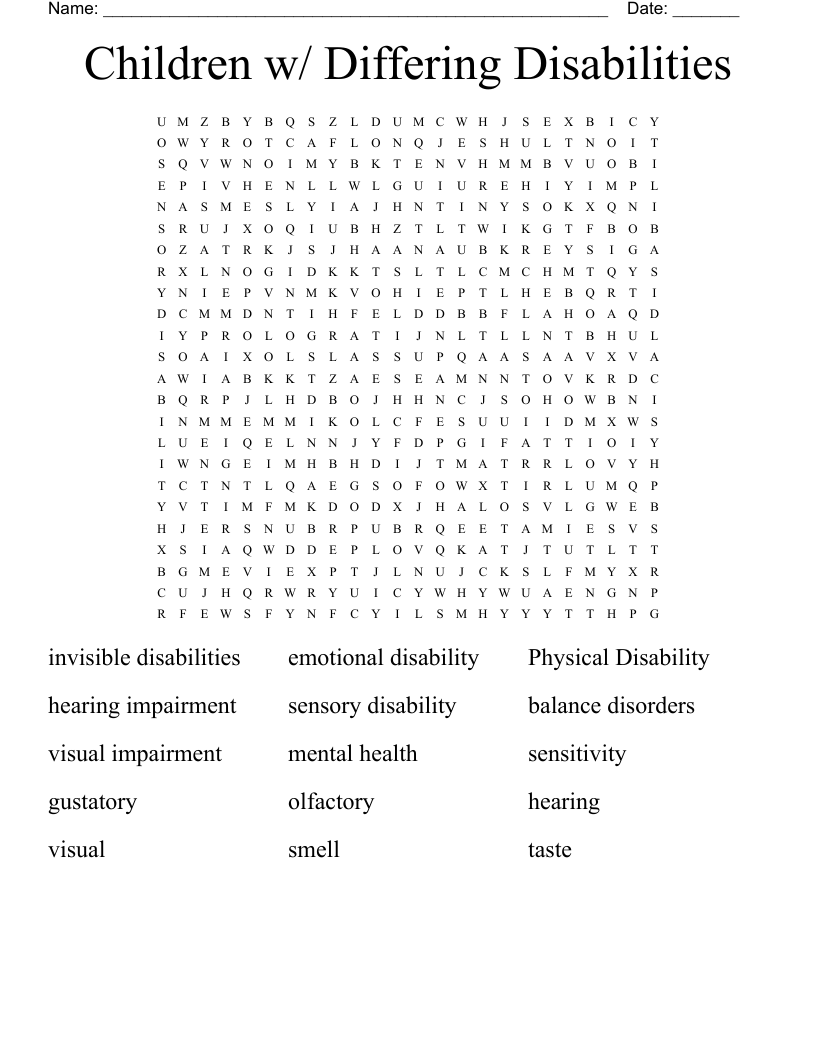 Children w/ Differing Disabilities