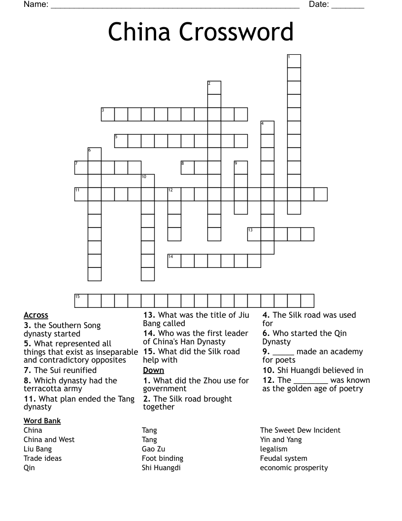 China Crossword