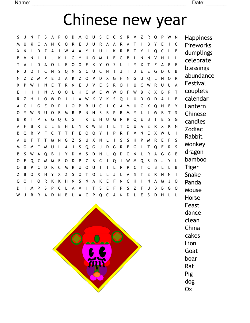 Chinese new year Word Search