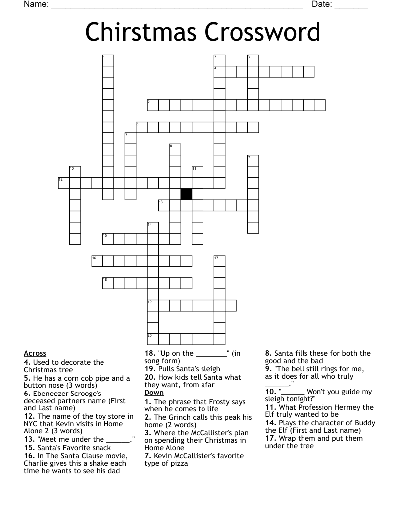 Chirstmas Crossword