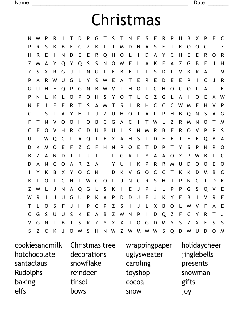 Christmas Word Search