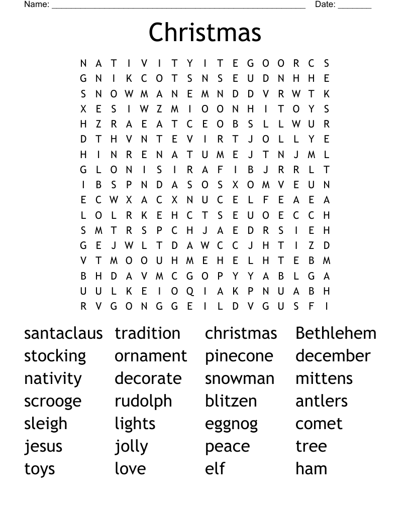 Christmas Word Search