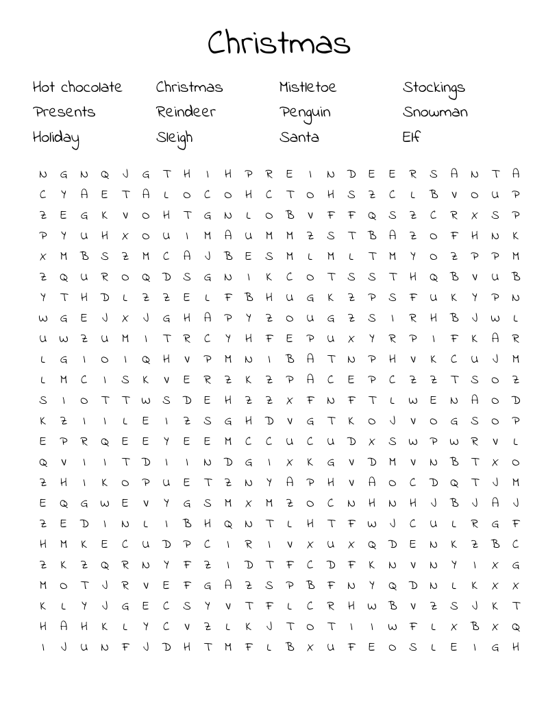 Christmas Word Search