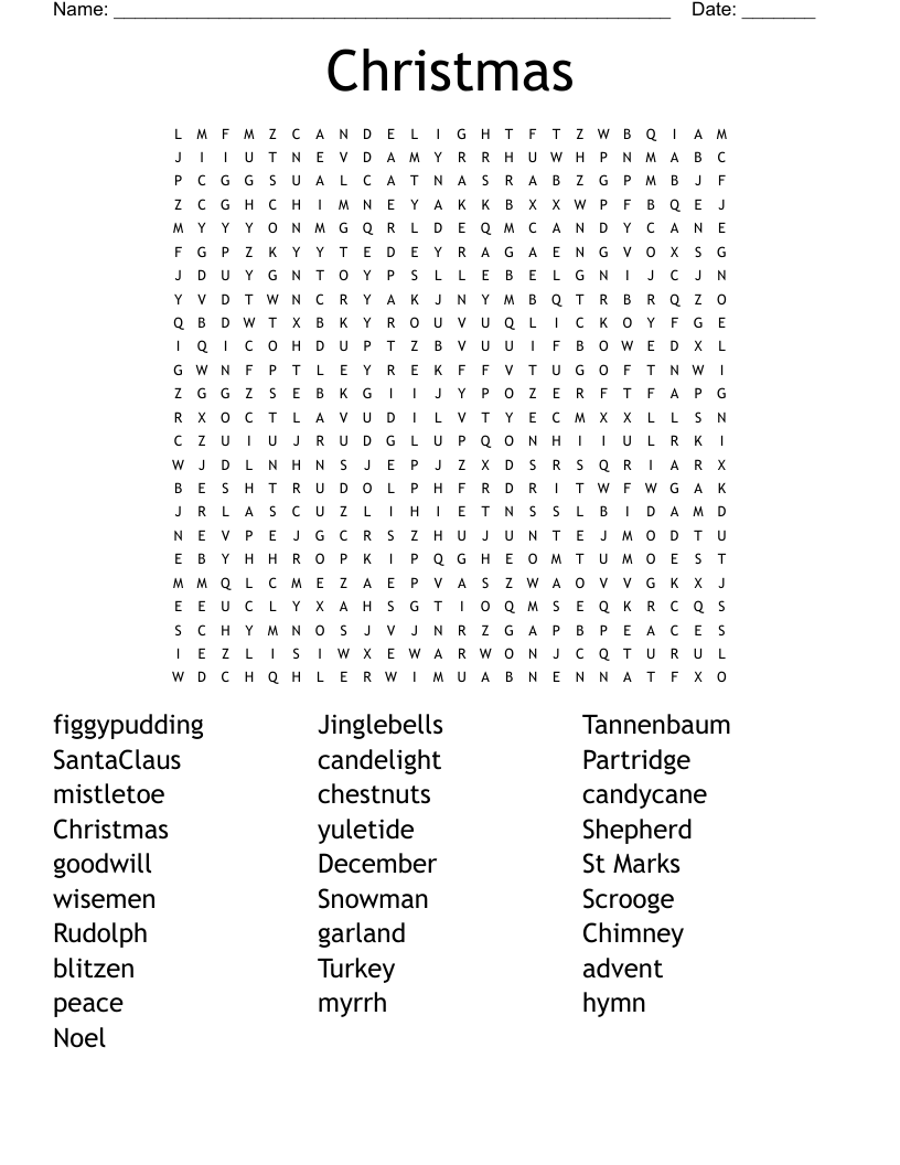 Christmas Word Search