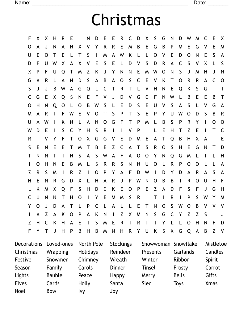 Christmas  Word Search