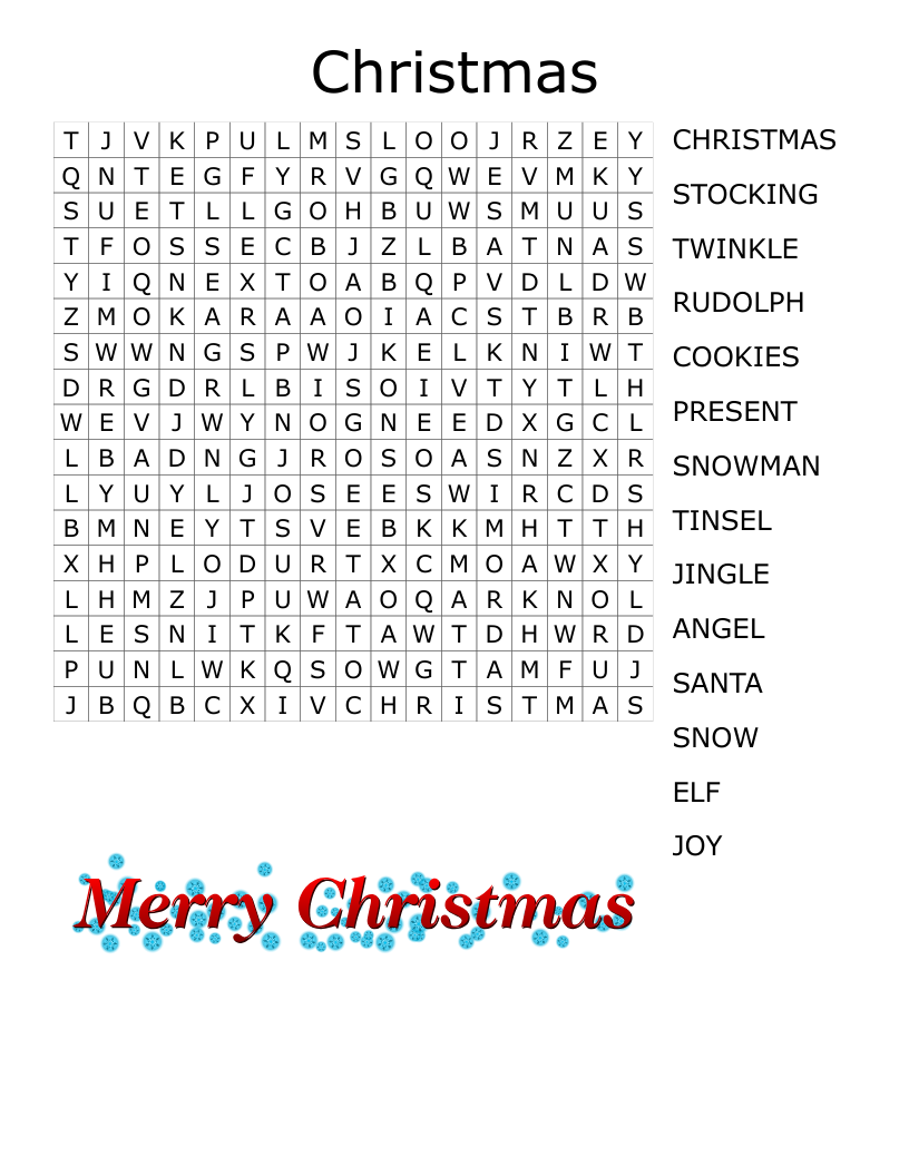 Christmas  Word Search