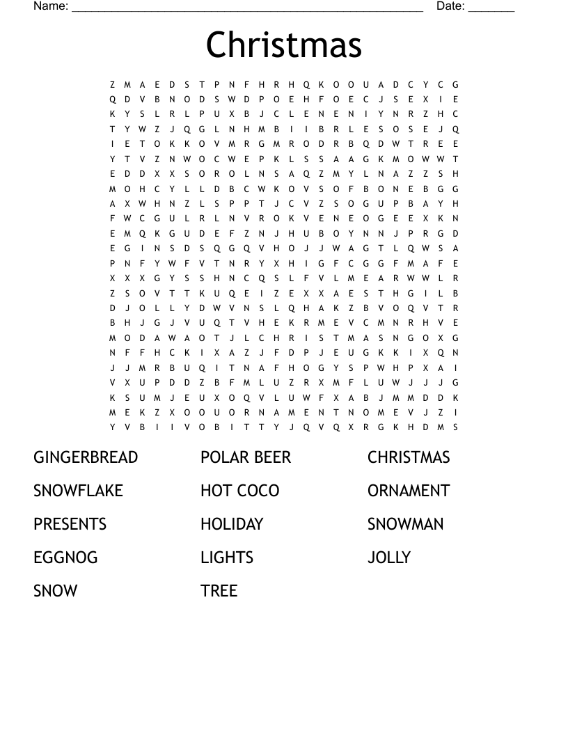 Christmas Word Search