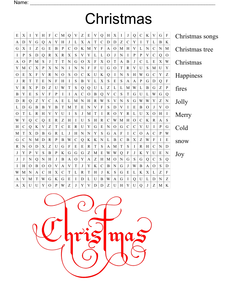 Christmas  Word Search