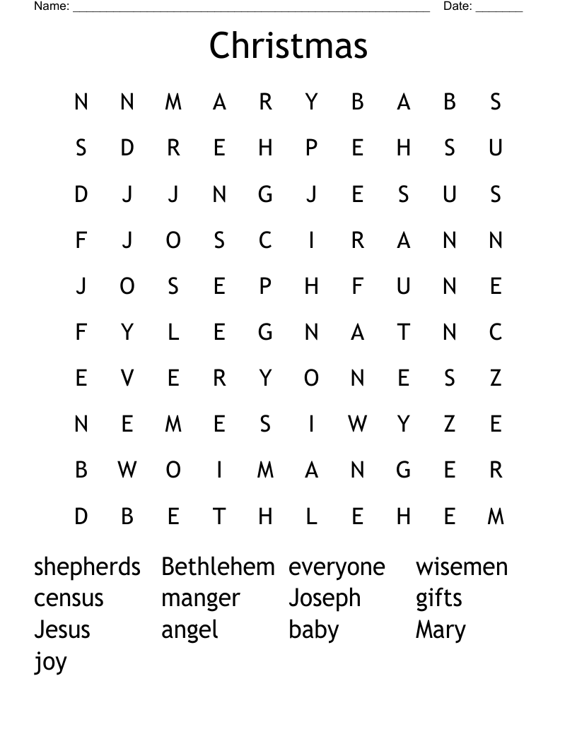 Christmas Word Search