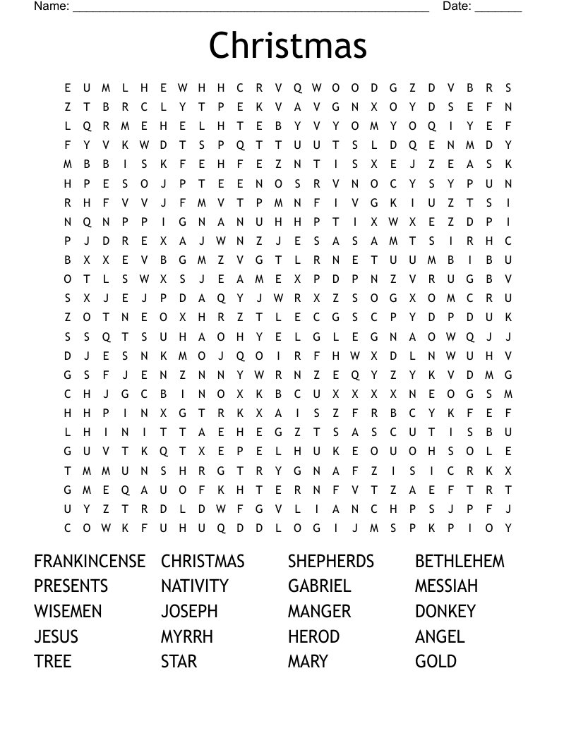 Christmas Word Search