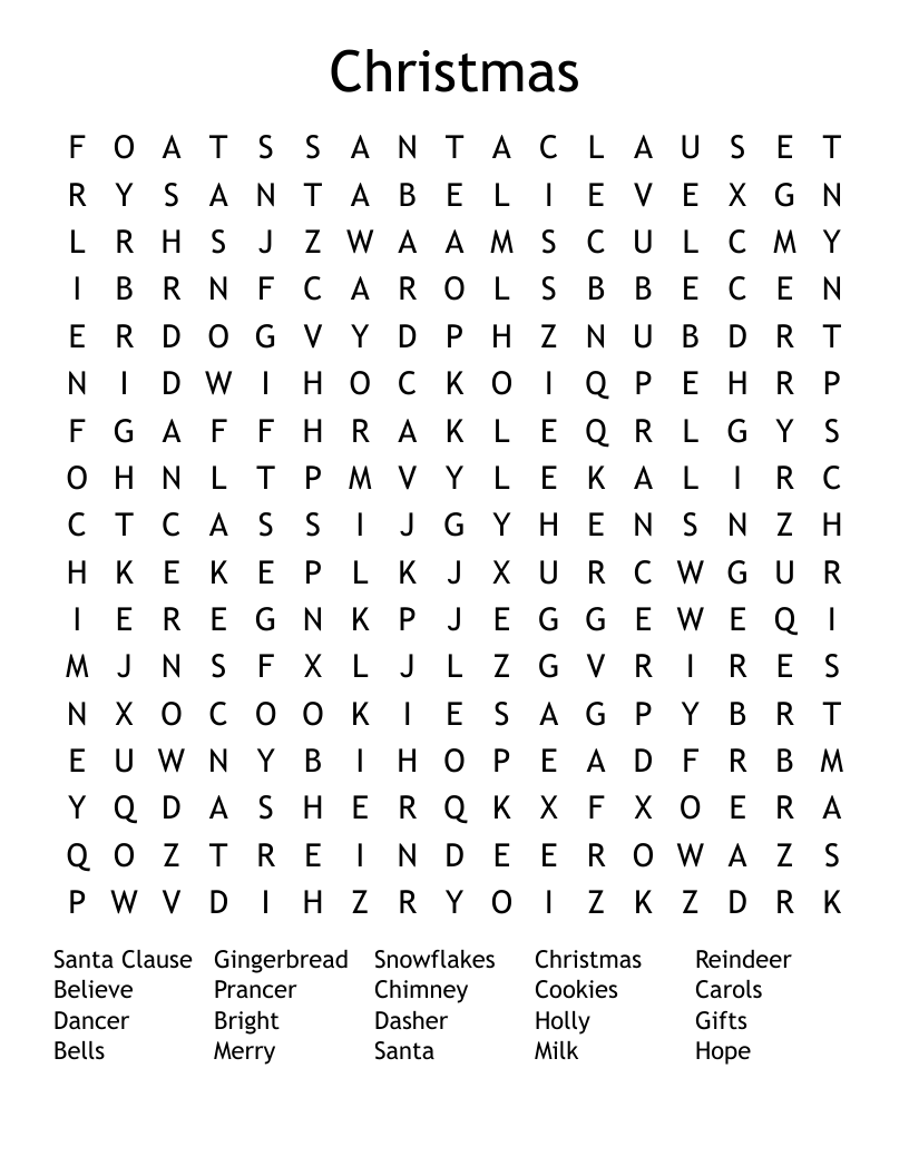Christmas Word Search