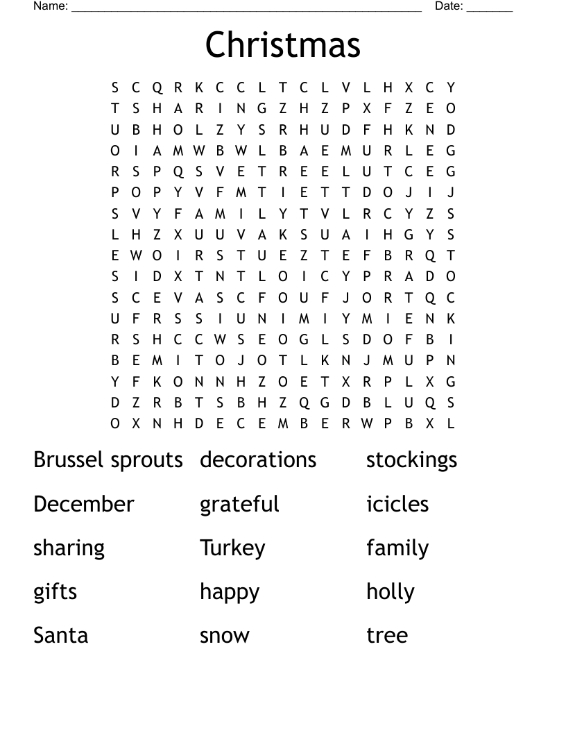 Christmas Word Search