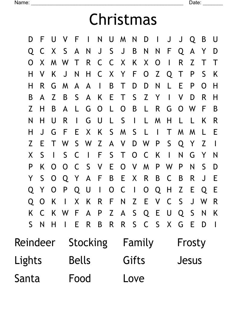 Christmas Word Search