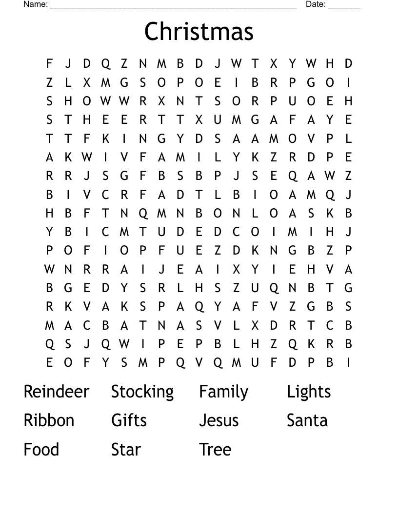 Christmas  Word Search