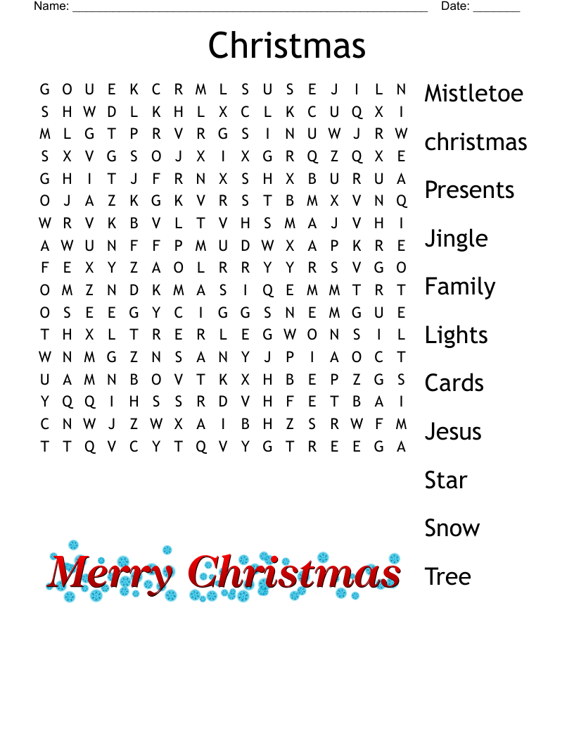 Christmas  Word Search
