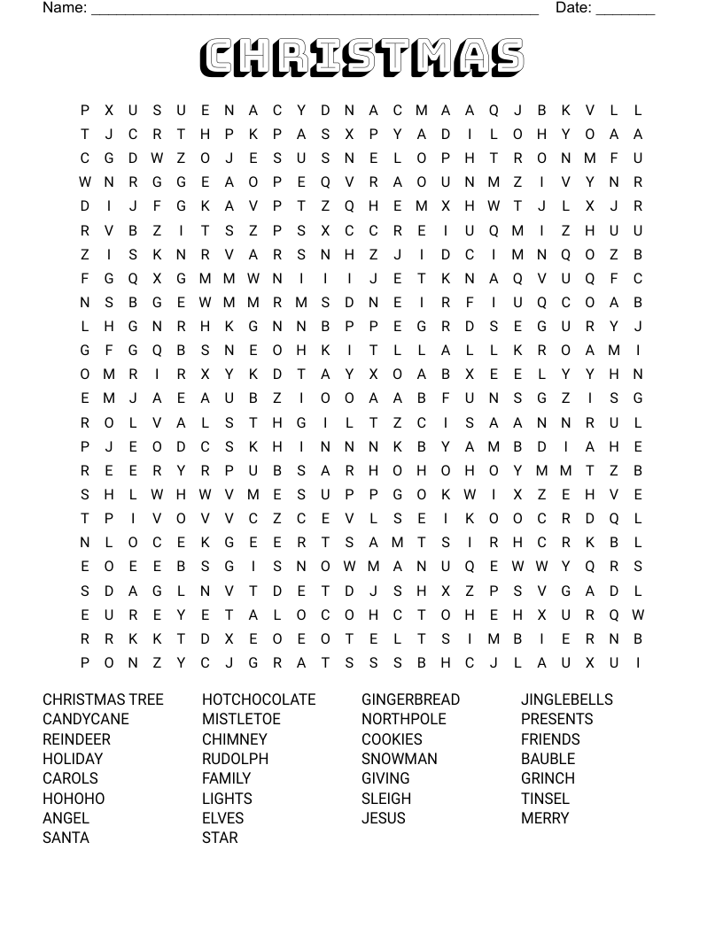 Christmas   Word Search