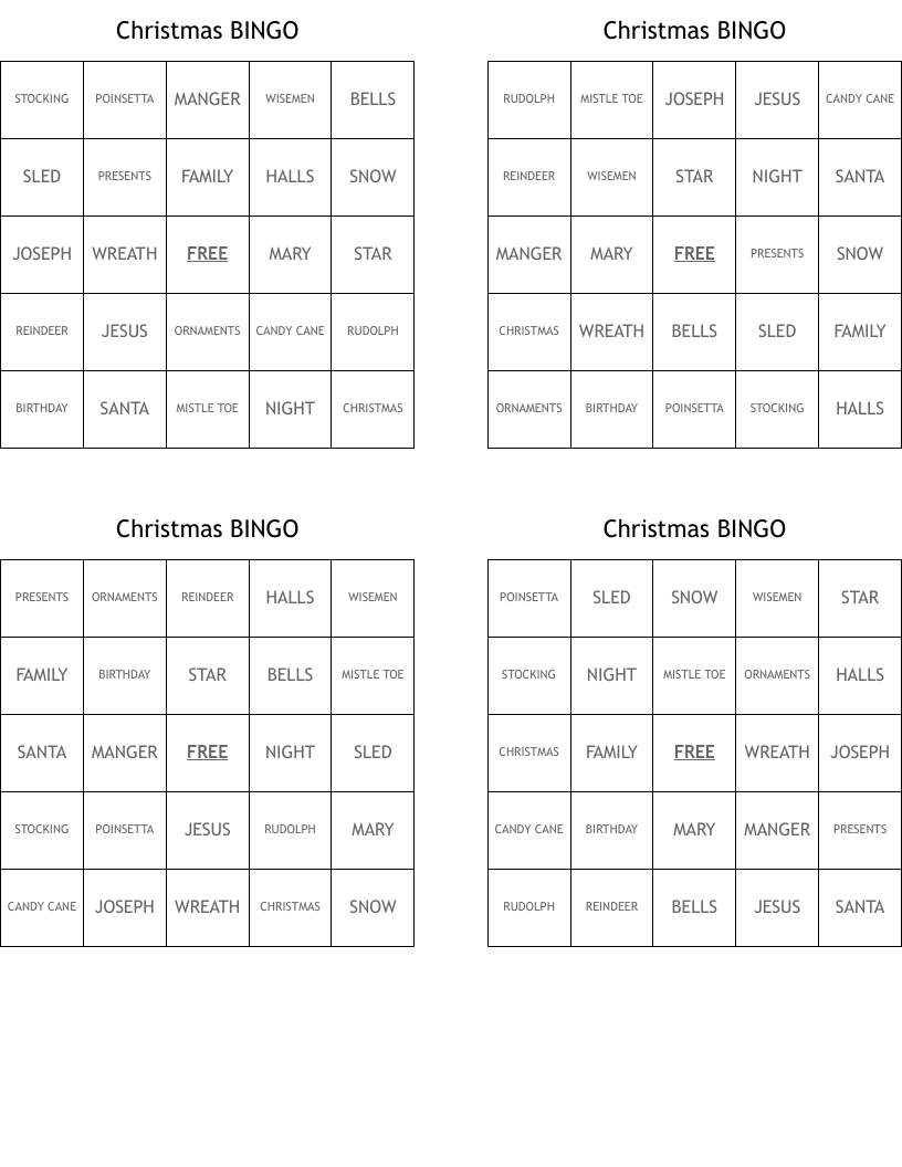 Christmas BINGO
