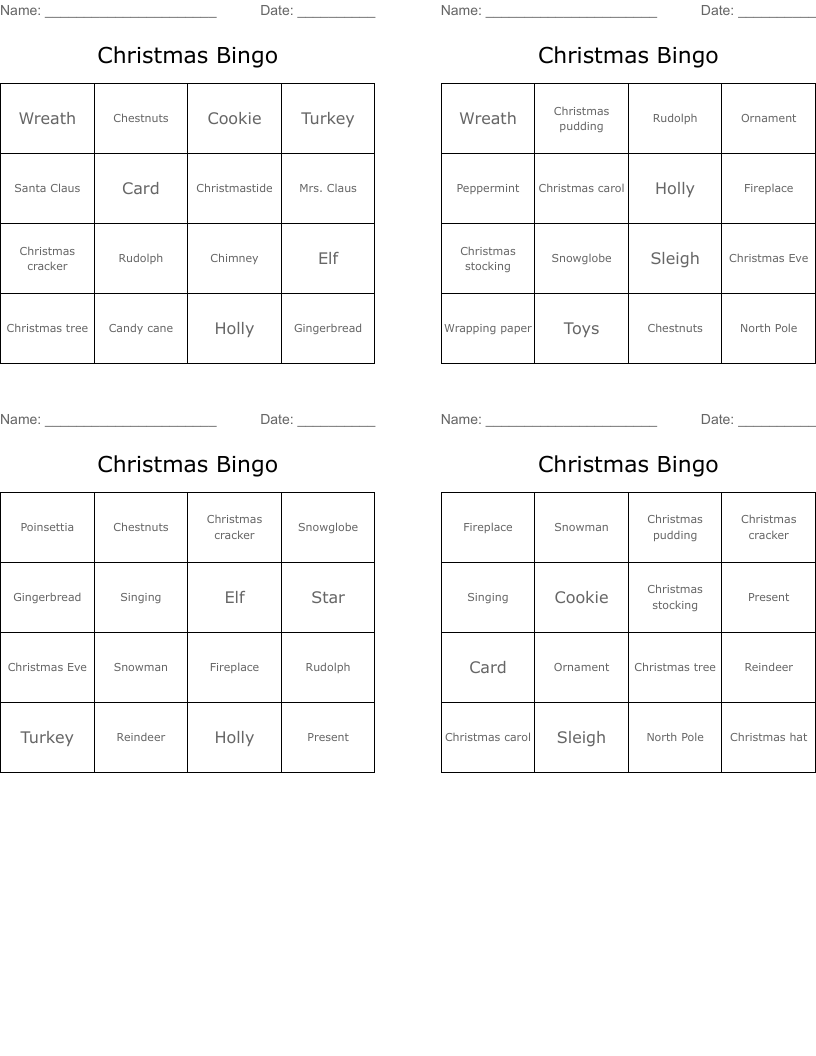 Christmas Bingo
