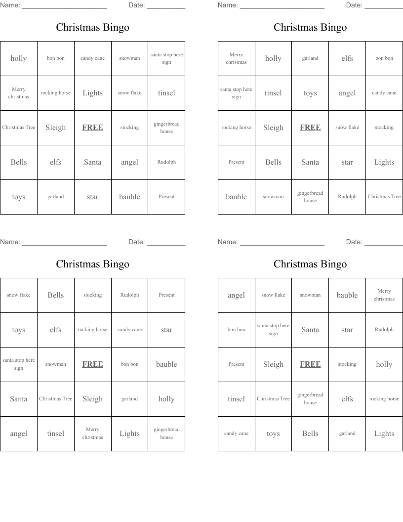 Christmas Bingo