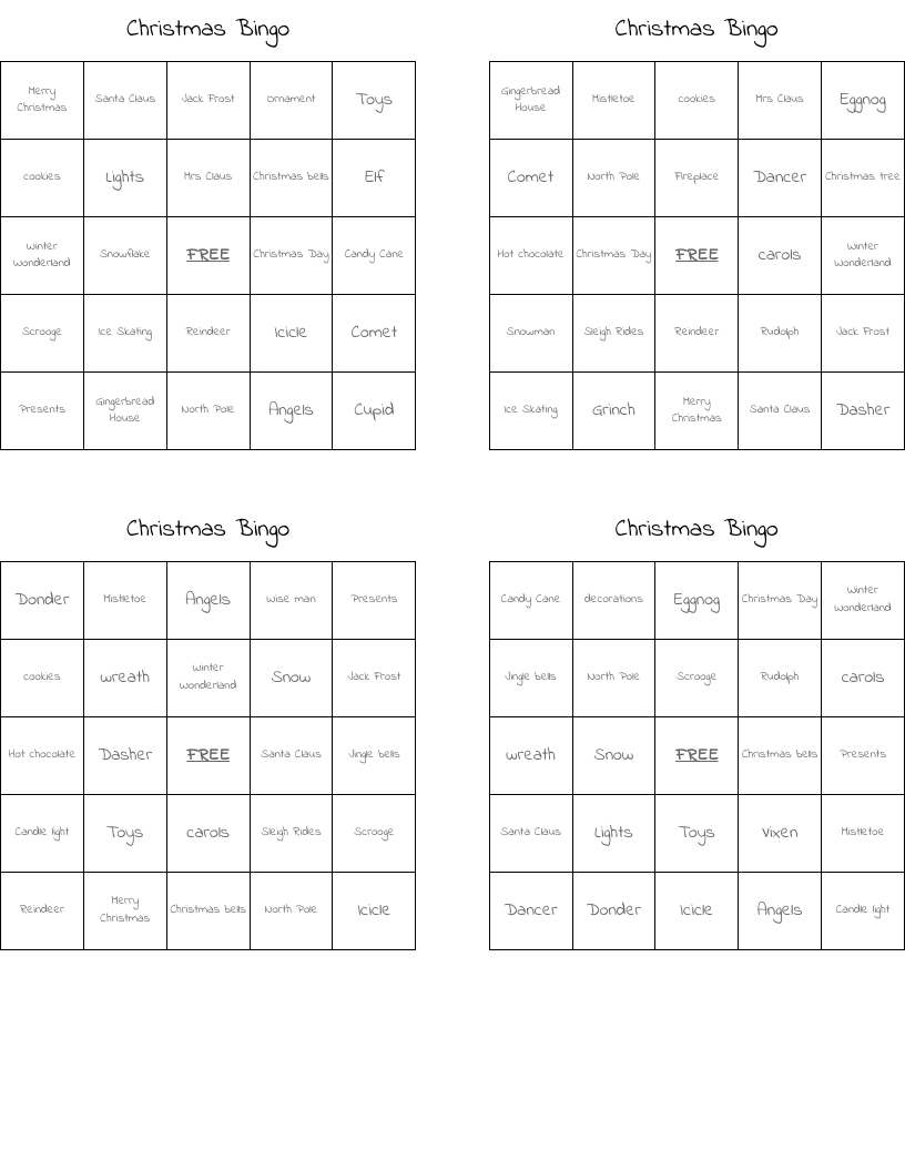 Christmas Bingo