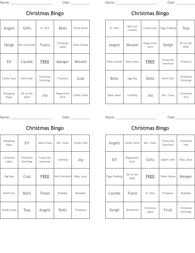 Christmas Bingo