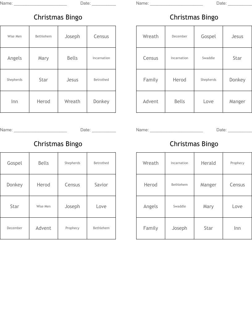 Christmas Bingo