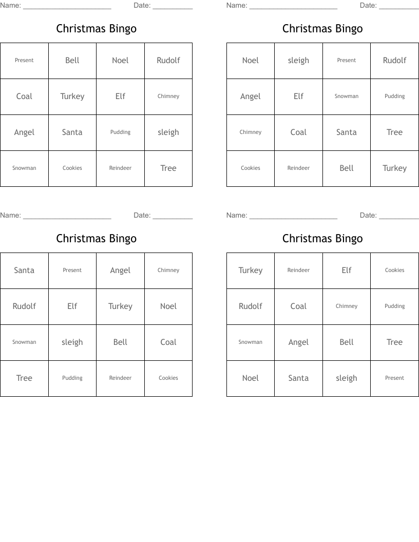 Christmas Bingo