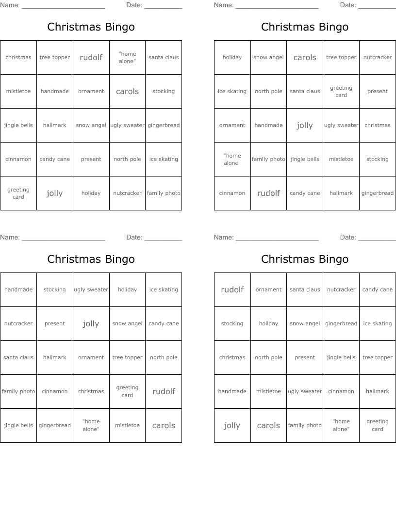 Christmas Bingo