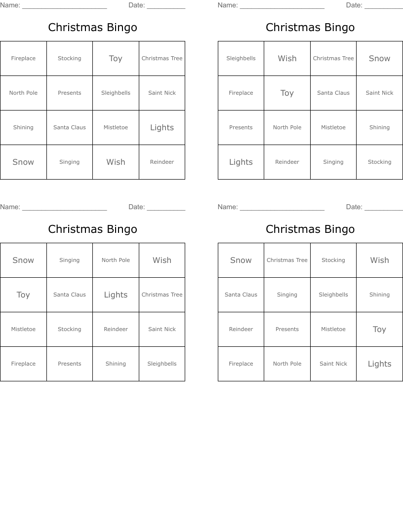 Christmas Bingo