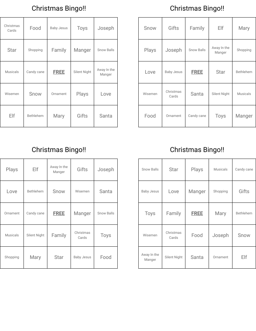 Christmas Bingo!!