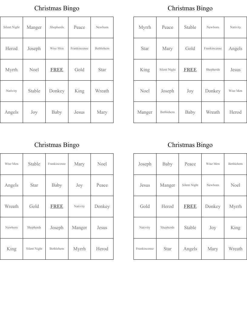 Christmas Bingo
