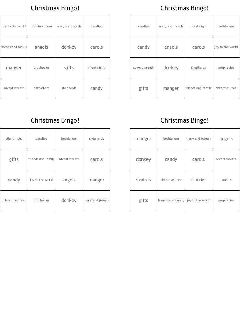 Christmas Bingo!