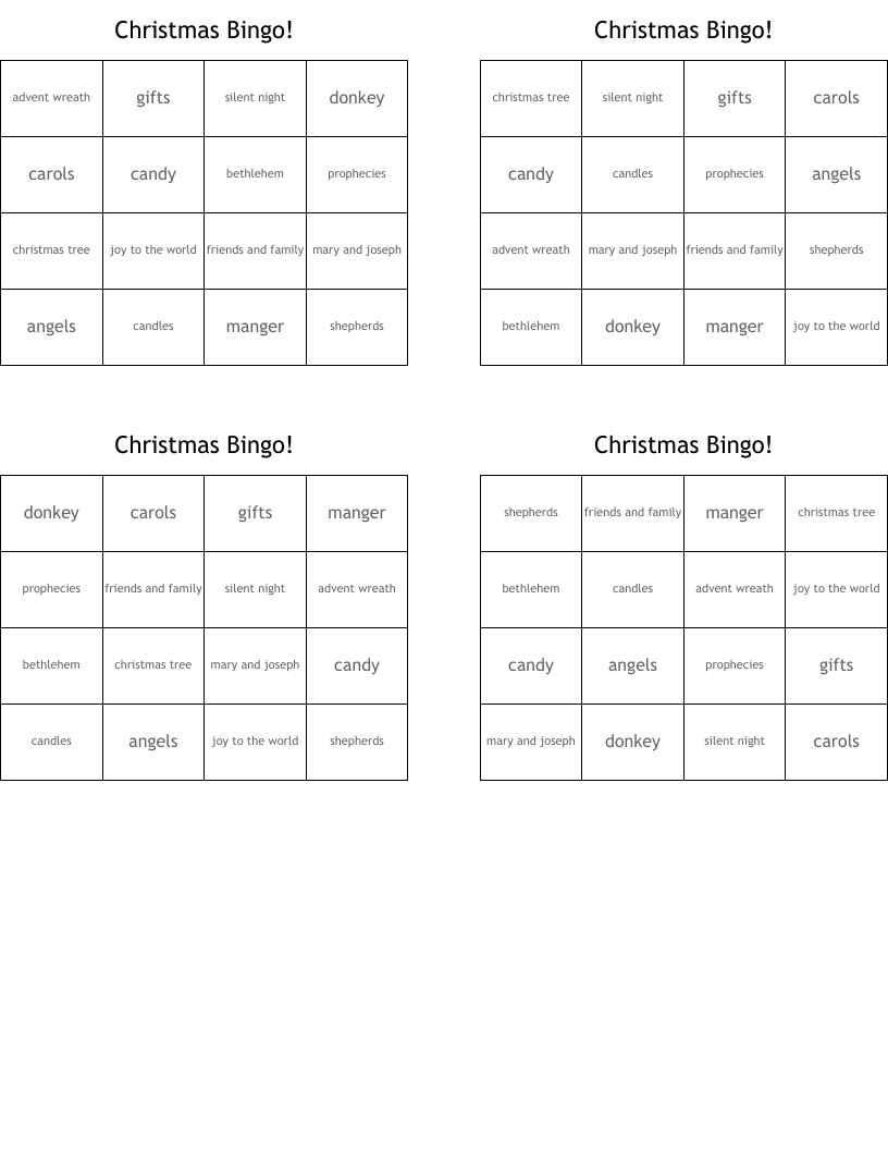 Christmas Bingo!
