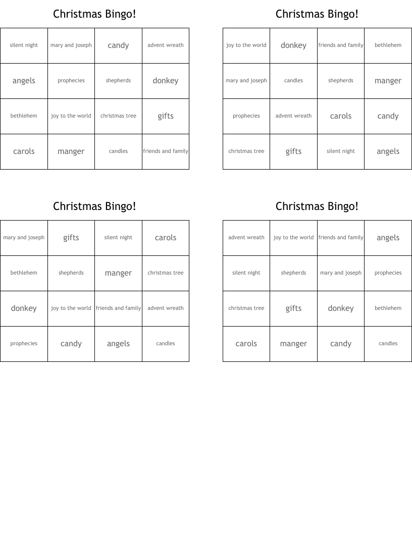 Christmas Bingo!