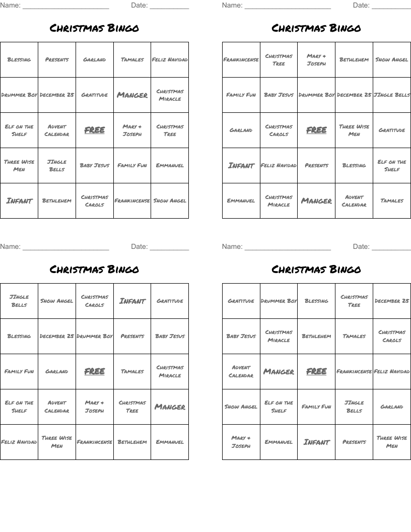 Christmas Bingo