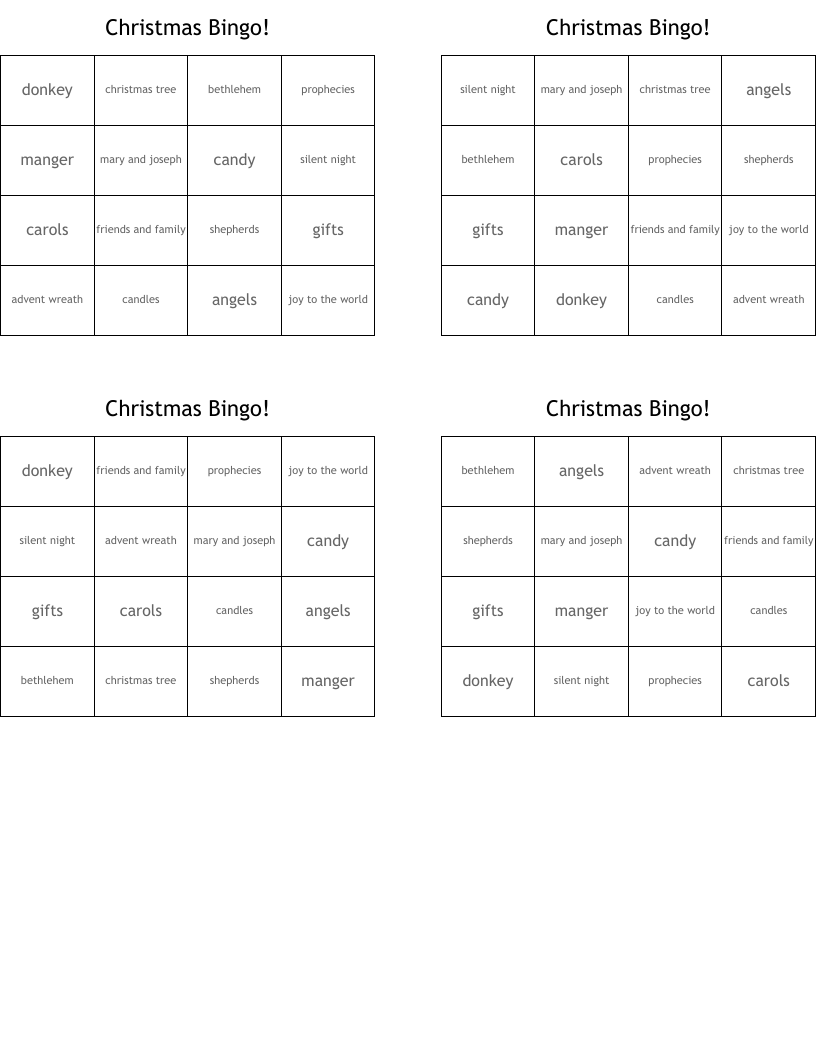 Christmas Bingo!