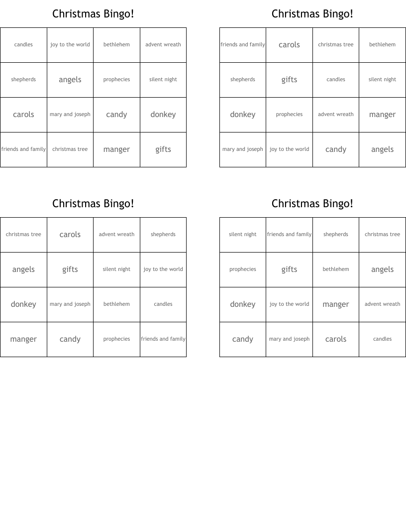 Christmas Bingo!