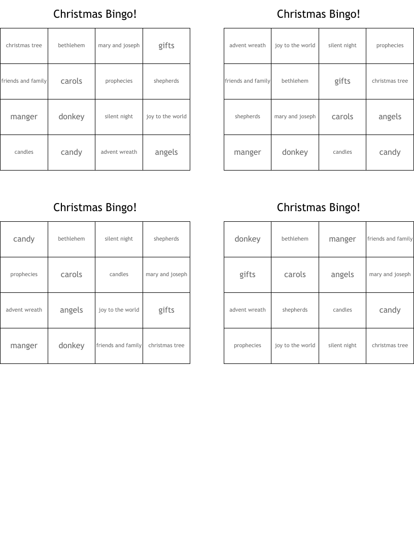 Christmas Bingo!