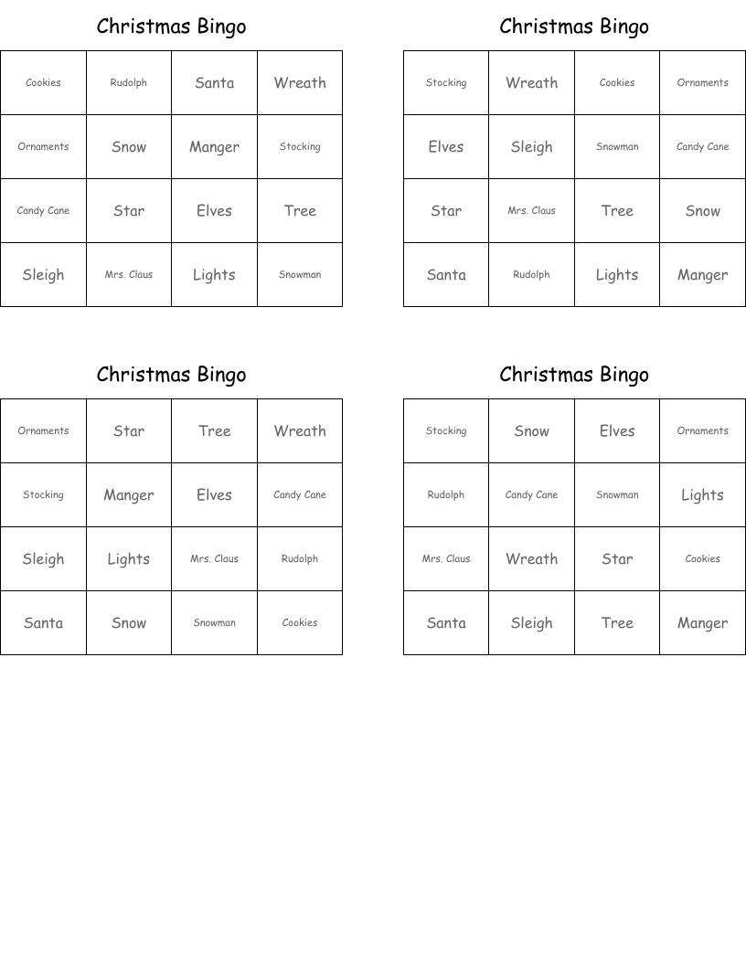 Christmas Bingo